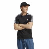 Kort�rmet T-shirt til M�nd Adidas Essentials Single 3 Bandas Sort #6