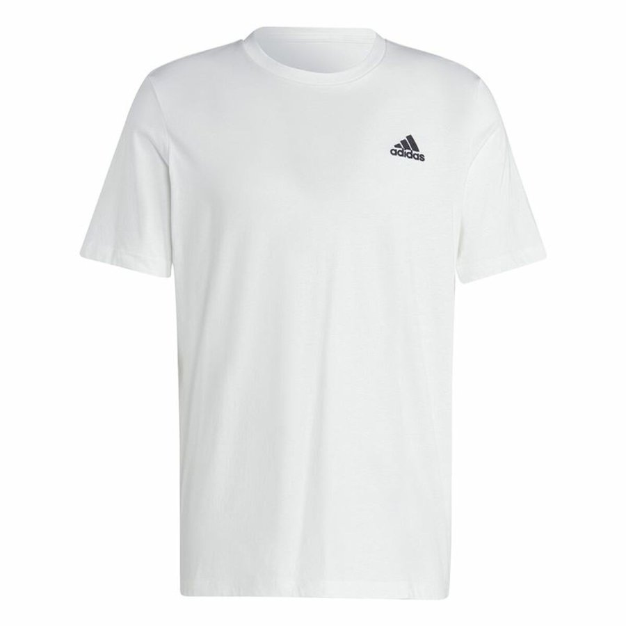 Kortrmet T-shirt til Mnd Adidas Essentials Hvid #2