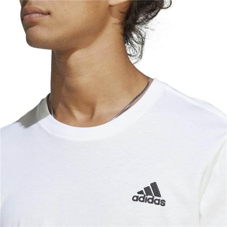 Kortrmet T-shirt til Mnd Adidas Essentials Hvid #7