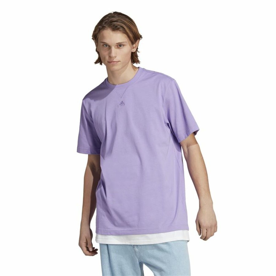 Kort�rmet T-shirt til M�nd Adidas All Szn Lilla #4