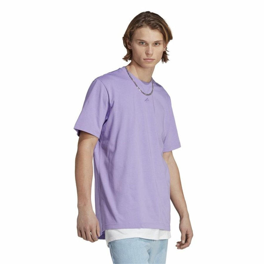 Kort�rmet T-shirt til M�nd Adidas All Szn Lilla #5