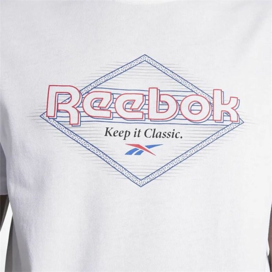 Kortrmet T-shirt til Mnd Reebok Graphic Series Hvid #4