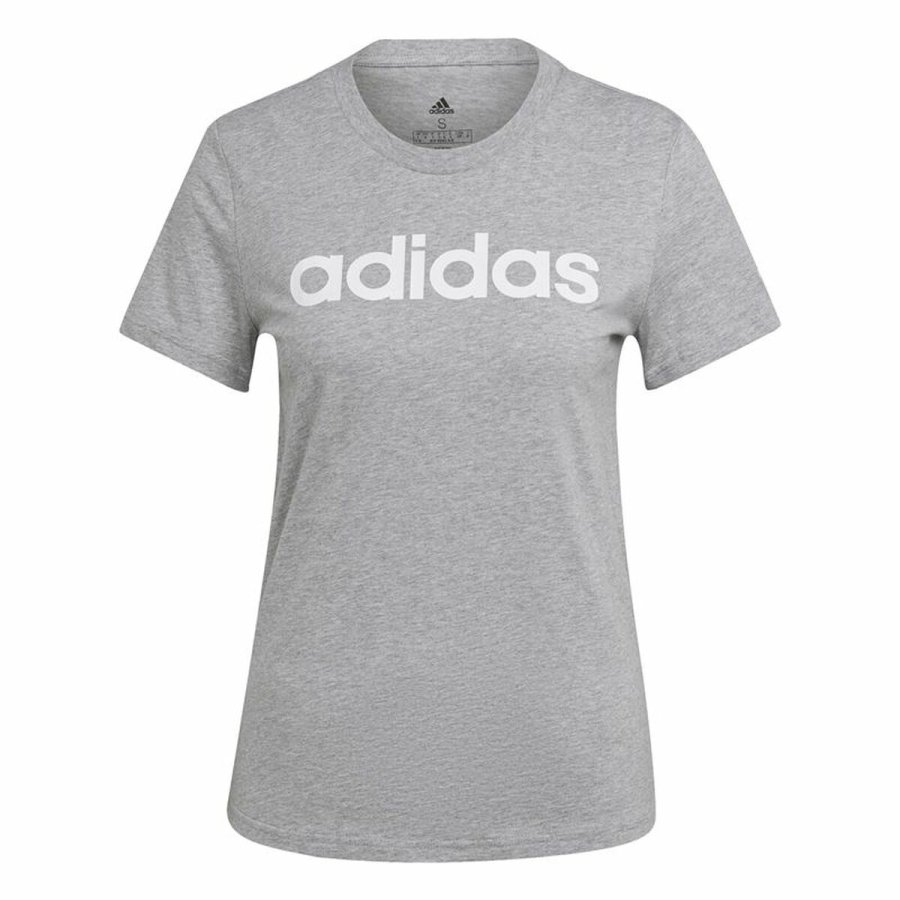 Kort�rmet T-shirt til Kvinder Adidas Essentials Logo Mujer Lysegr� (L) #1
