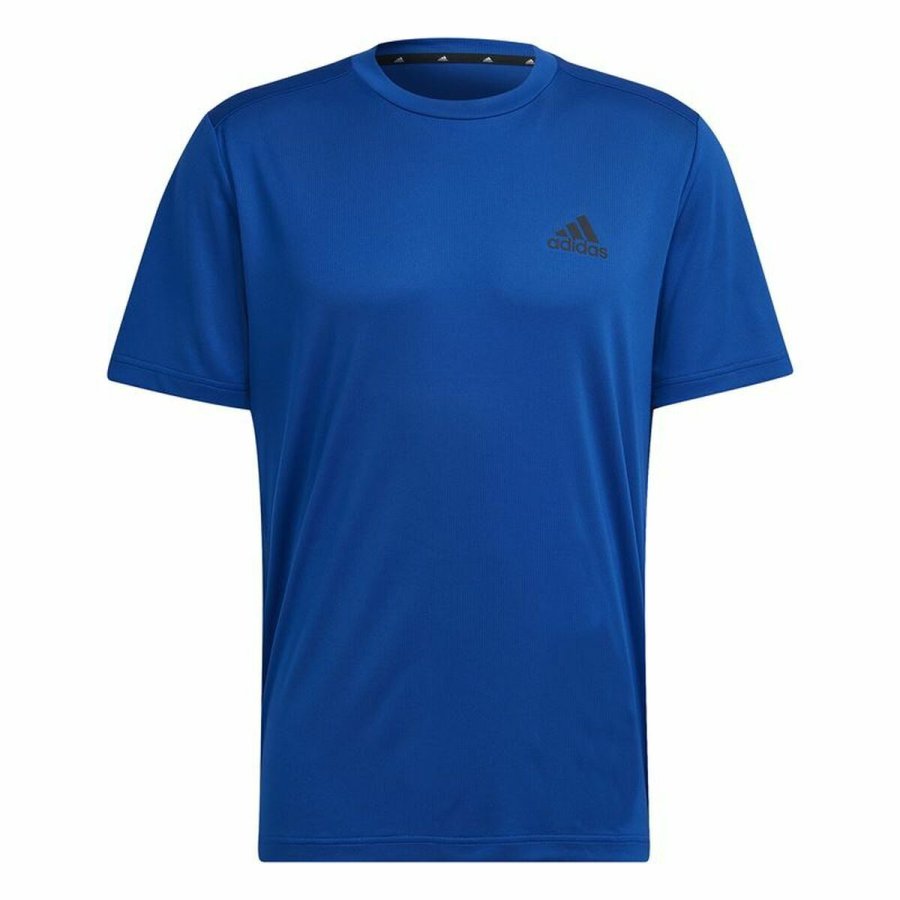Kort�rmet T-shirt til M�nd  Aeroready Designed To Move Adidas Bl� #5