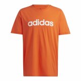 Kortrmet T-shirt til Mnd Adidas  Essentials Embroidered Linear Orange #3