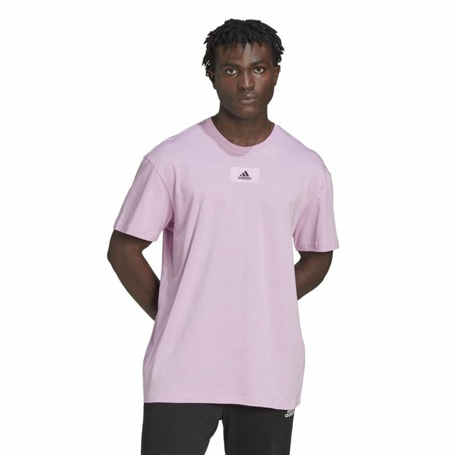 Kort�rmet T-shirt til M�nd Adidas Essentials Feelvivid Drop Lavendel #2