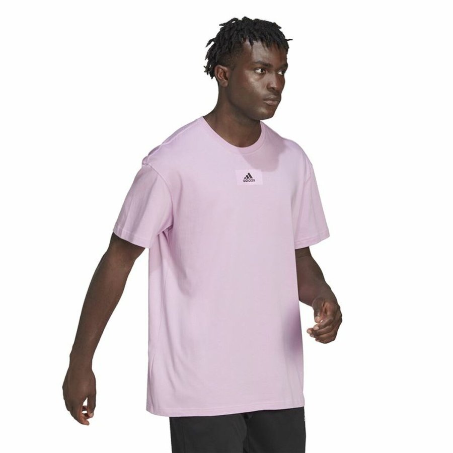 Kort�rmet T-shirt til M�nd Adidas Essentials Feelvivid Drop Lavendel #5