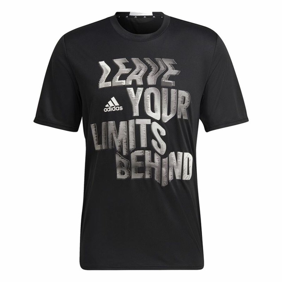 Kort�rmet T-shirt til M�nd Adidas HIIT Sort #1