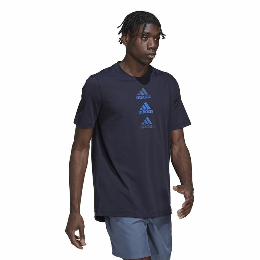 Kort�rmet T-shirt til M�nd Adidas Designed To Move Logo #4