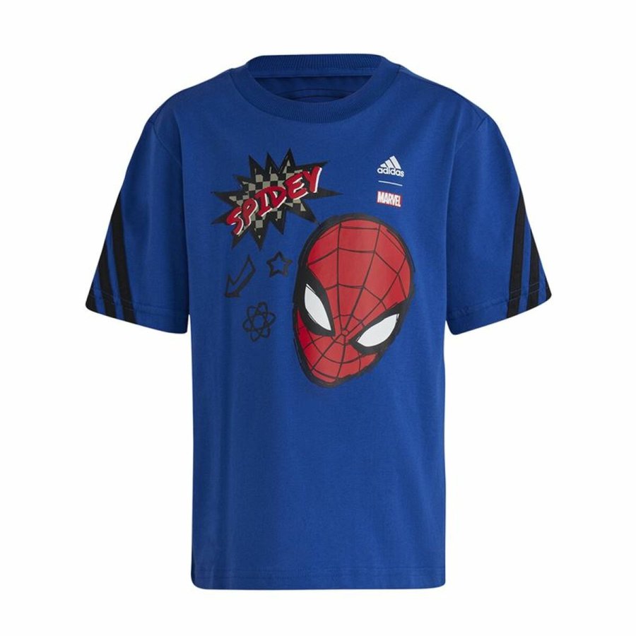 B�rne Kort�rmet T-shirt Adidas Spider-Man Bl� #1