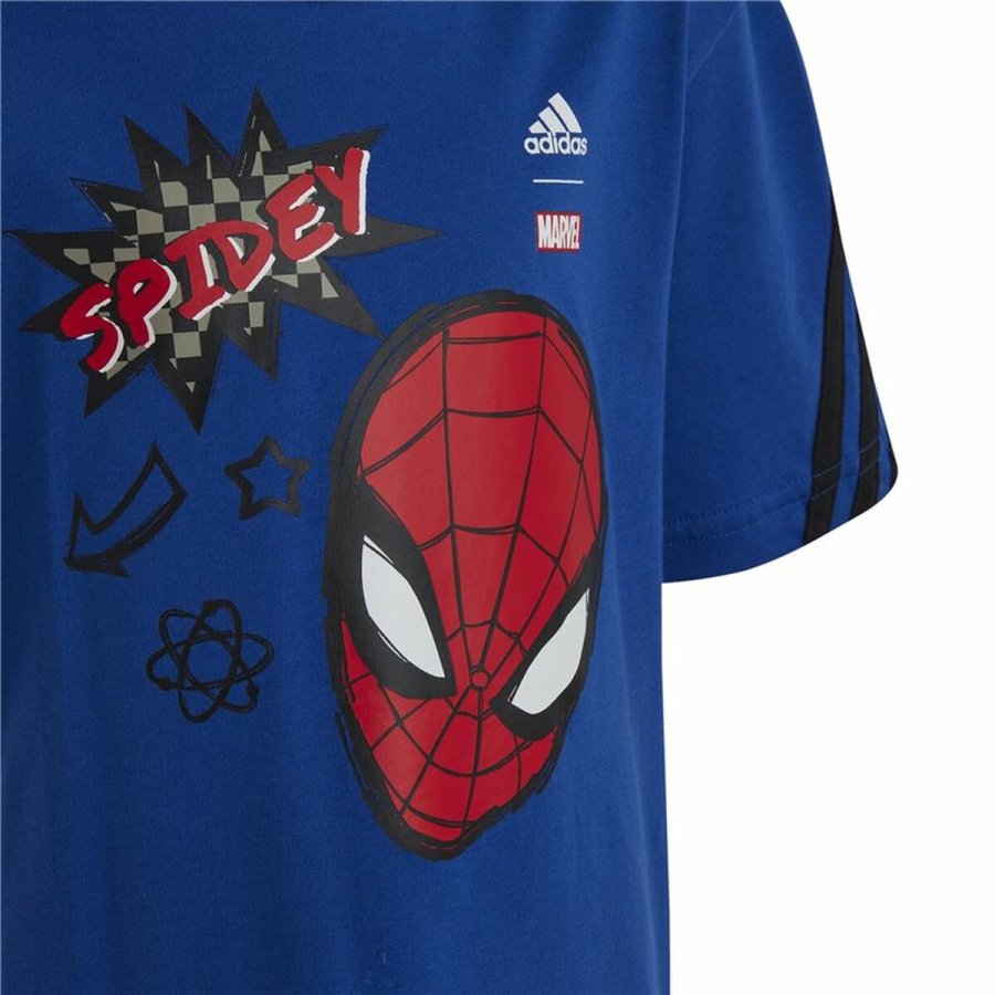 B�rne Kort�rmet T-shirt Adidas Spider-Man Bl� #4
