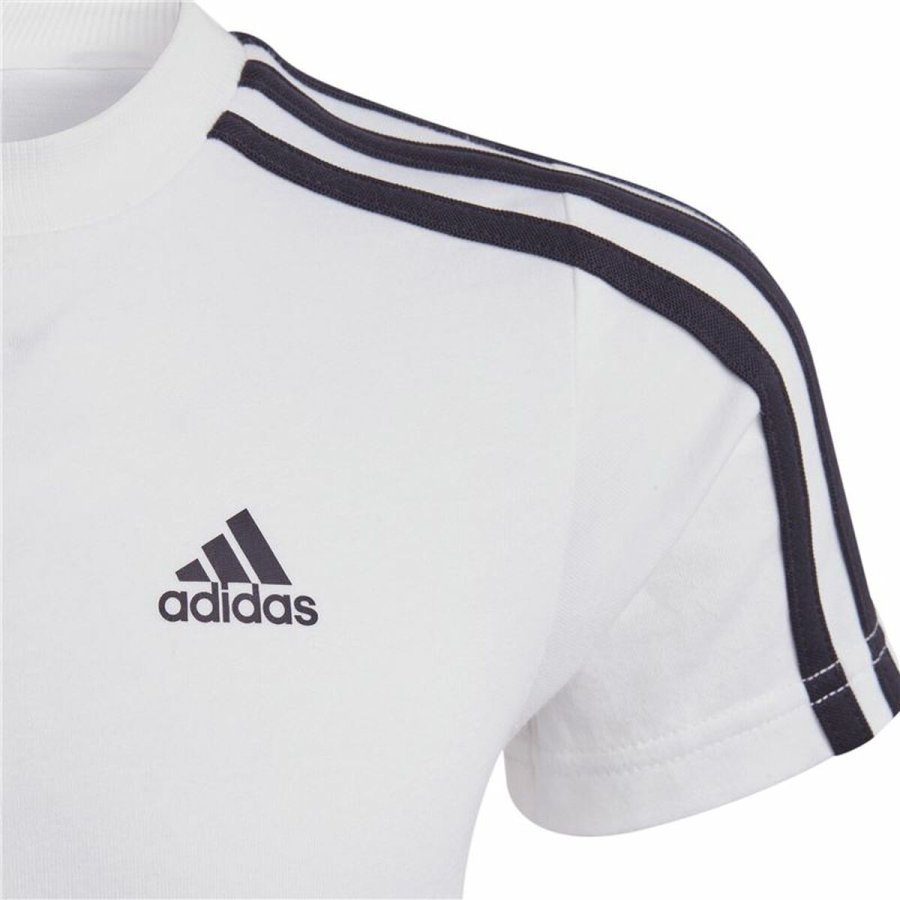 Kortrmet T-shirt Adidas Lk 3S Co Hvid #4