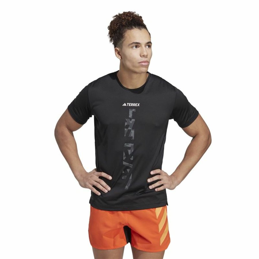Kortrmet T-shirt til Mnd Adidas Agr Shirt Sort #2