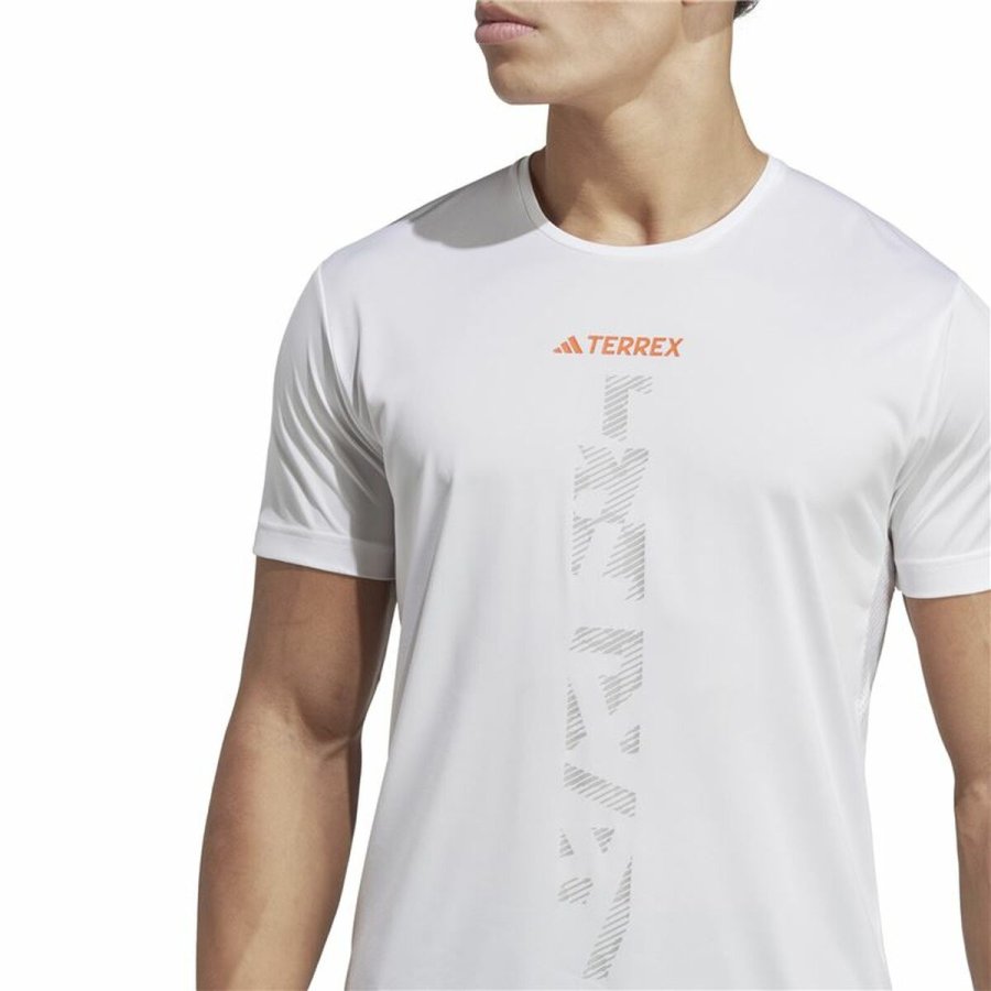 Kortrmet T-shirt til Mnd Adidas Agr Shirt Hvid #4