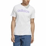 Kortrmet T-shirt til Mnd Adidas Essentials Hvid #3
