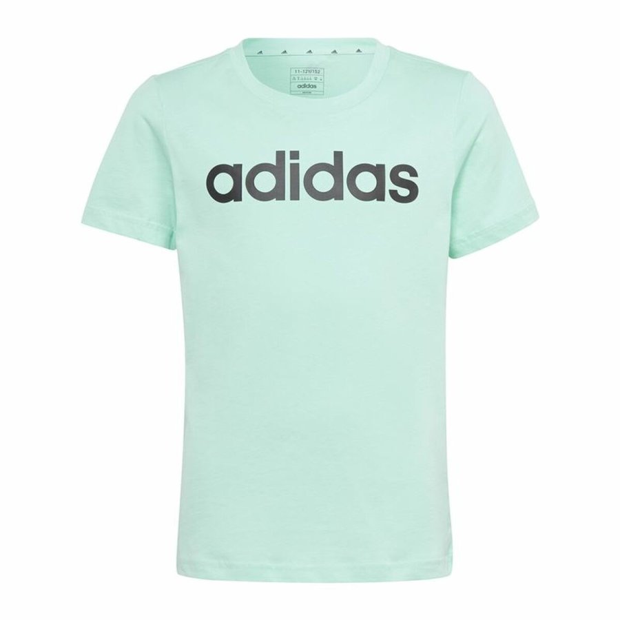B�rne Kort�rmet T-shirt Adidas Linear Logo Gr�n Akvamarin #1