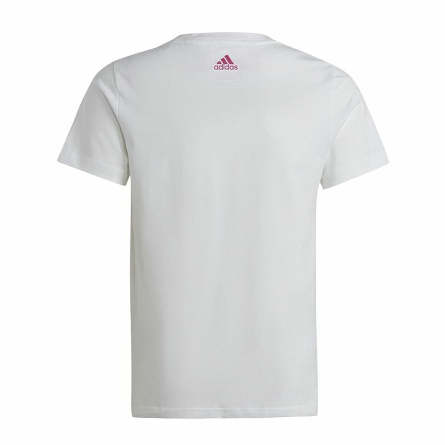 B�rne Kort�rmet T-shirt Adidas Essentials Hvid #2