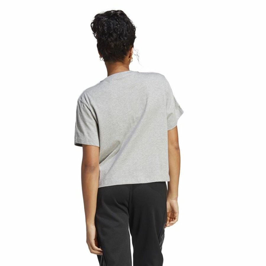 Kortrmet T-shirt til Kvinder Adidas 3S Cropped Top Lysegr (XS) #4