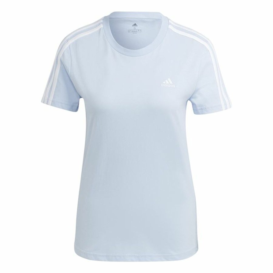 Kortrmet T-shirt til Kvinder Adidas 3 stripes Lysebl #1