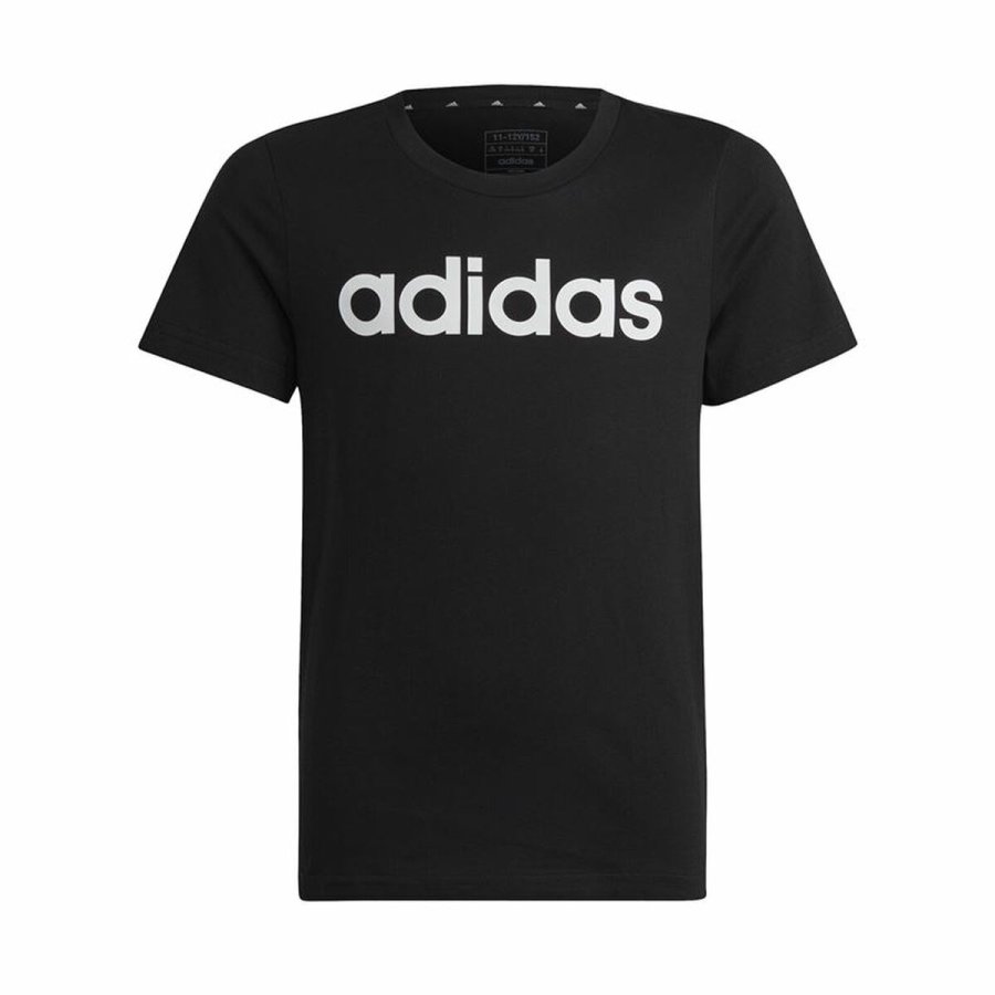 Brne Kortrmet T-shirt Adidas Essentils Logo Linear Sort #1