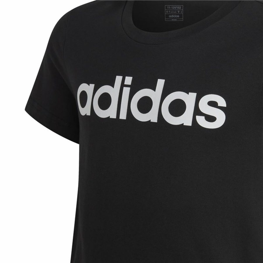 Brne Kortrmet T-shirt Adidas Essentils Logo Linear Sort #4