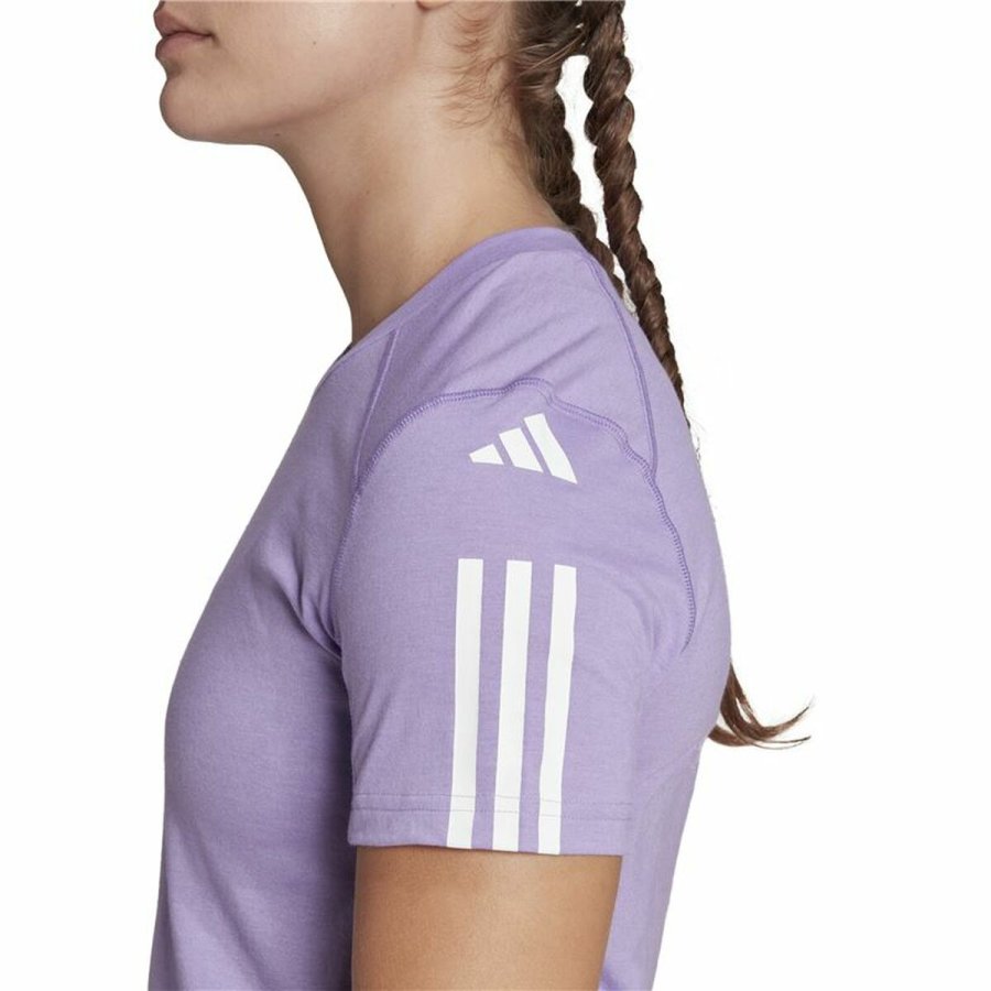 Kort�rmet T-shirt til Kvinder Adidas Essentials Blomme Syren #5