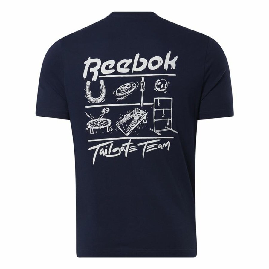 Kort�rmet T-shirt til M�nd Reebok GS Tailgate Team M�rkebl� #2