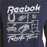 Kort�rmet T-shirt til M�nd Reebok GS Tailgate Team M�rkebl� #7