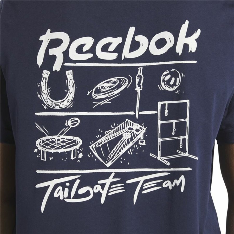 Kort�rmet T-shirt til M�nd Reebok GS Tailgate Team M�rkebl� #7