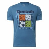 Kort�rmet T-shirt til M�nd Reebok GS Rec Center Bl� #1
