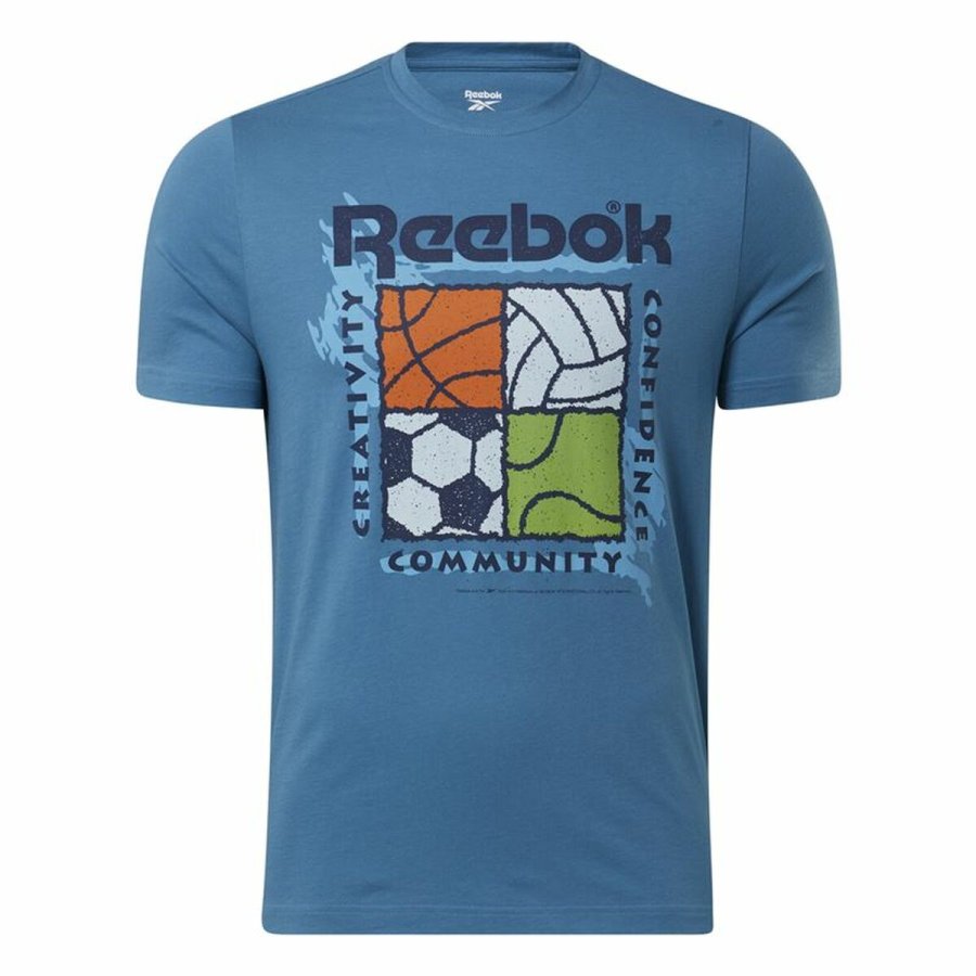 Kort�rmet T-shirt til M�nd Reebok GS Rec Center Bl� #1