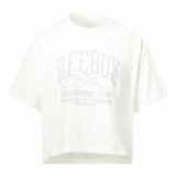 Kortrmet T-shirt til Kvinder Reebok Graphic Logo Hvid #1