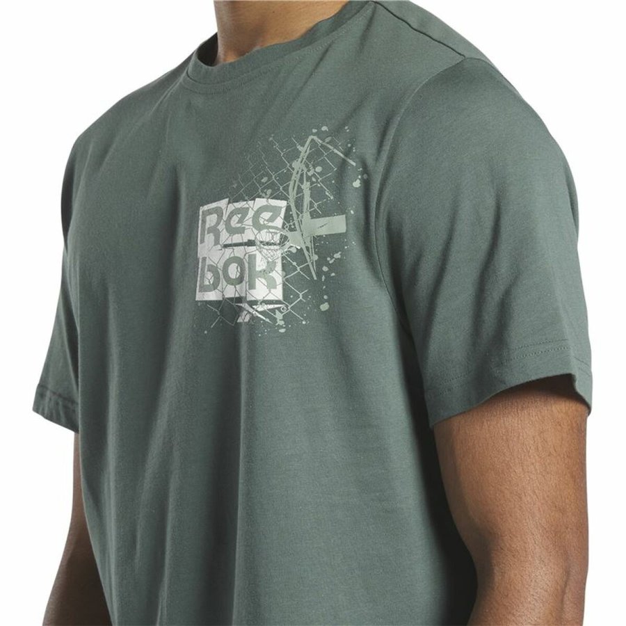 Kort�rmet T-shirt til M�nd Reebok Graphic Series Gr�n #3