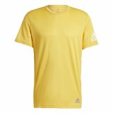Kortrmet T-shirt til Mnd Adidas Run It Gul #1