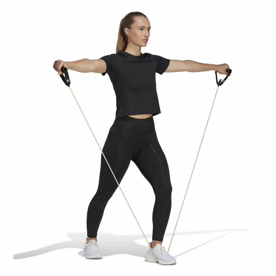 Kortrmet T-shirt til Kvinder Adidas Powerreact Sort #5