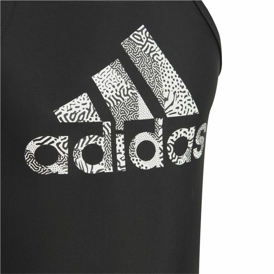 Badedragt til piger Adidas Big Logo Sort #3