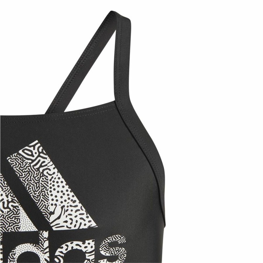 Badedragt til piger Adidas Big Logo Sort #4