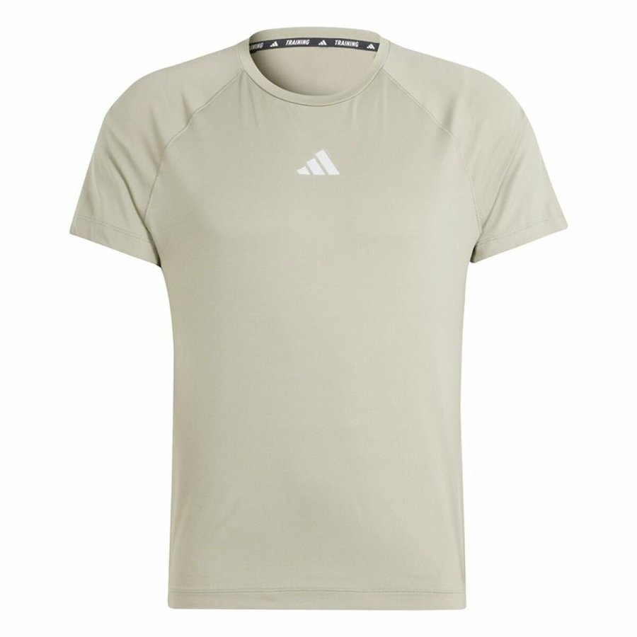 Kortrmet T-shirt til Mnd Adidas Essentials Gym+ Beige #1