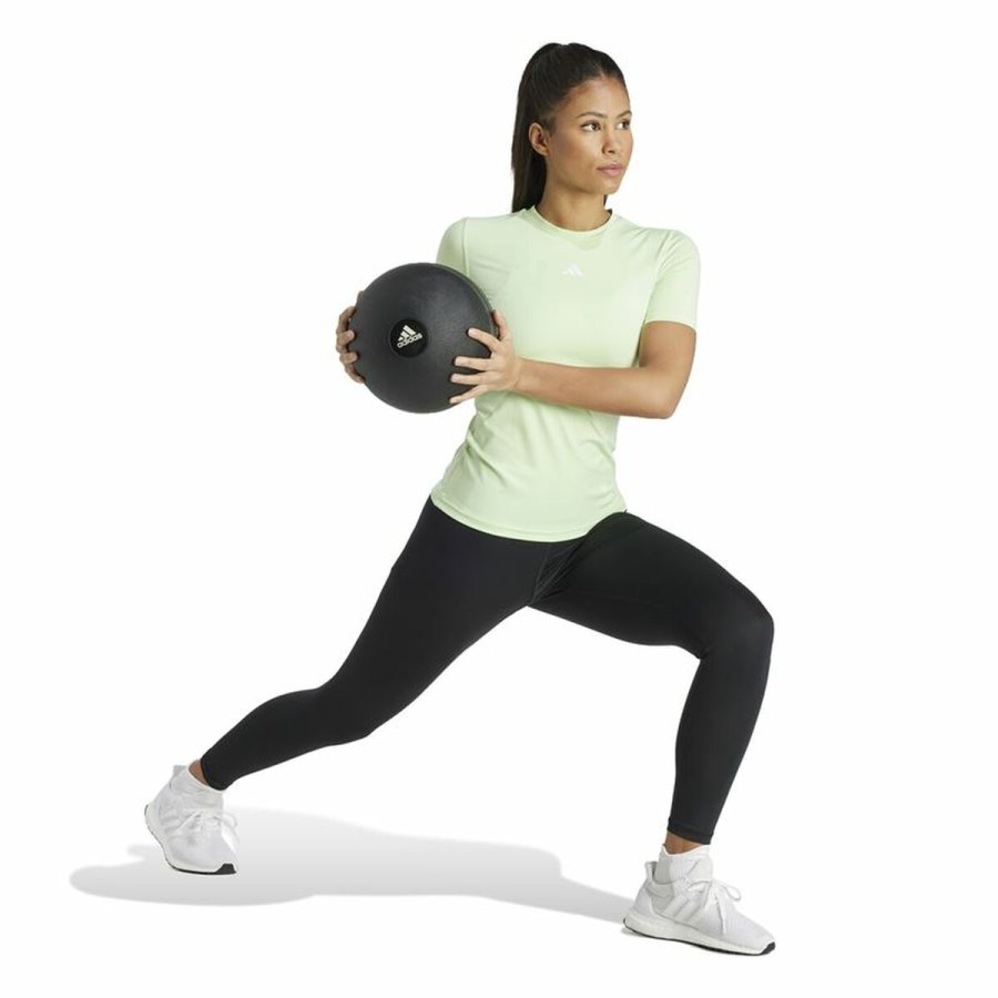 Kortrmet T-shirt til Kvinder Adidas Essentials Techfit Train Limegrn Lysegrn #5