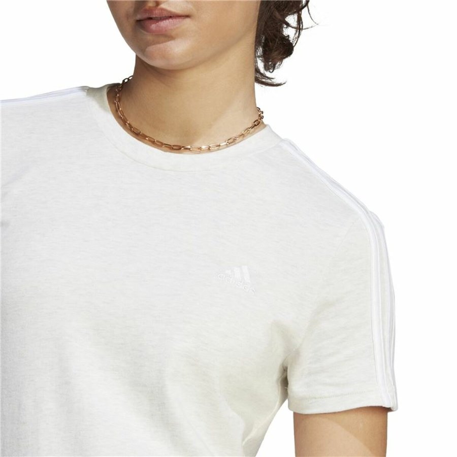 Kortrmet T-shirt til Kvinder Adidas 3S Hvid #4