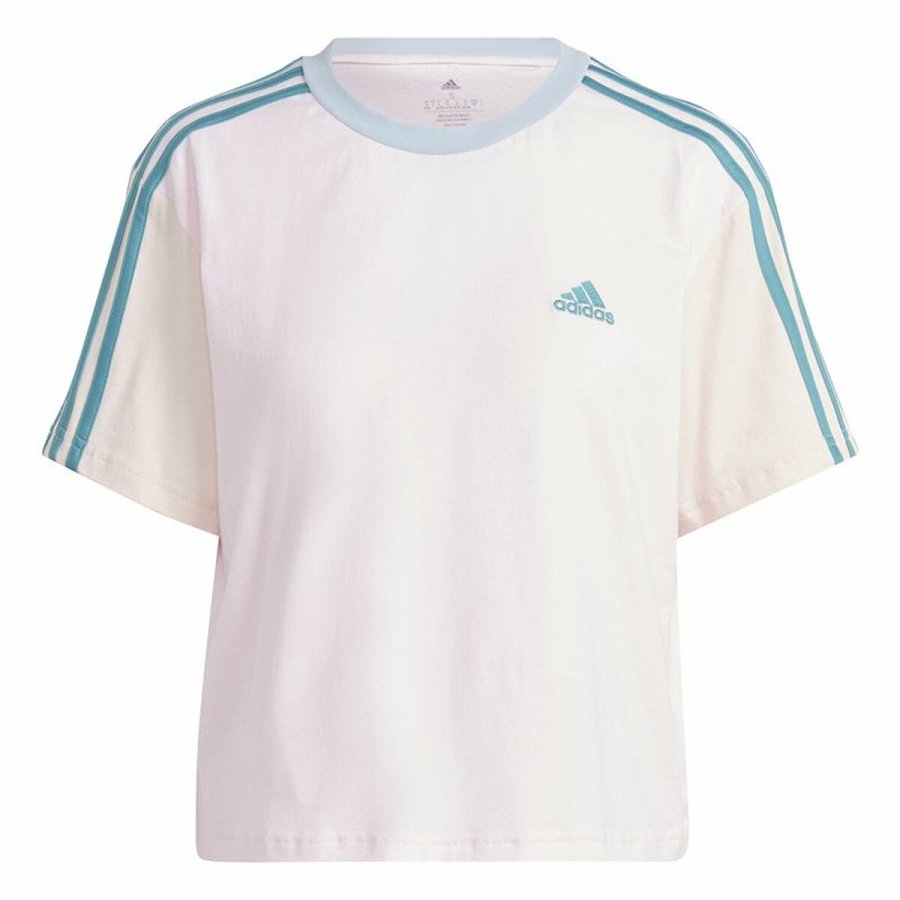 Kortrmet T-shirt til Kvinder Adidas 3S Cr Hvid #1