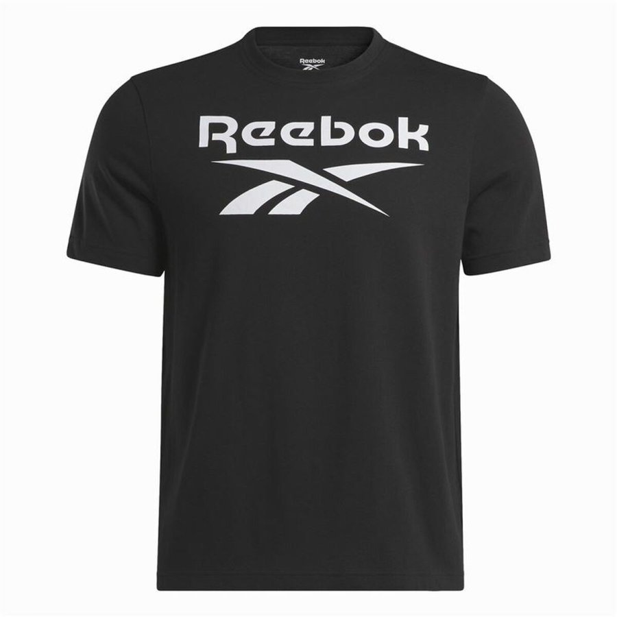 Kortrmet T-shirt til Mnd Reebok Identity Big Stacked Logo Sort S #1