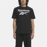 Kortrmet T-shirt til Mnd Reebok Identity Big Stacked Logo Sort S #3