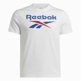 Kortrmet T-shirt til Mnd Reebok Identity Big Stacked Logo Hvid #1