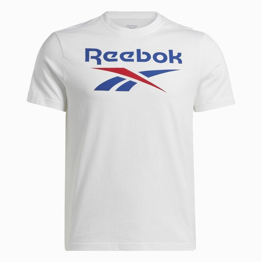 Kortrmet T-shirt til Mnd Reebok Identity Big Stacked Logo Hvid #1