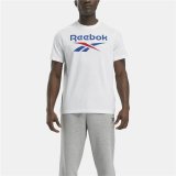 Kortrmet T-shirt til Mnd Reebok Identity Big Stacked Logo Hvid #3