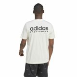 Kortrmet T-shirt til Mnd Adidas Molded Linear Hvid Natur #3