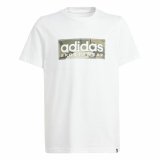 Kortrmet T-shirt til Brn Adidas B Camo Lin Hvid #1