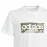 Kortrmet T-shirt til Brn Adidas B Camo Lin Hvid #4