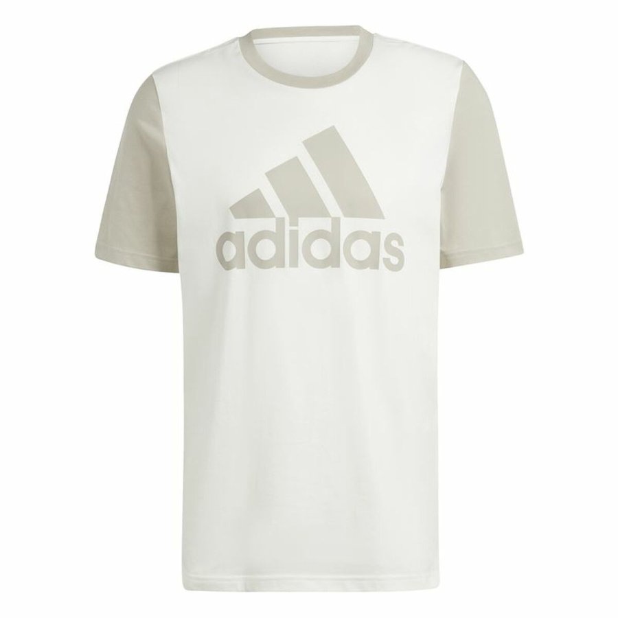 Kort�rmet T-shirt til M�nd Adidas Big Logo Single Beige #1